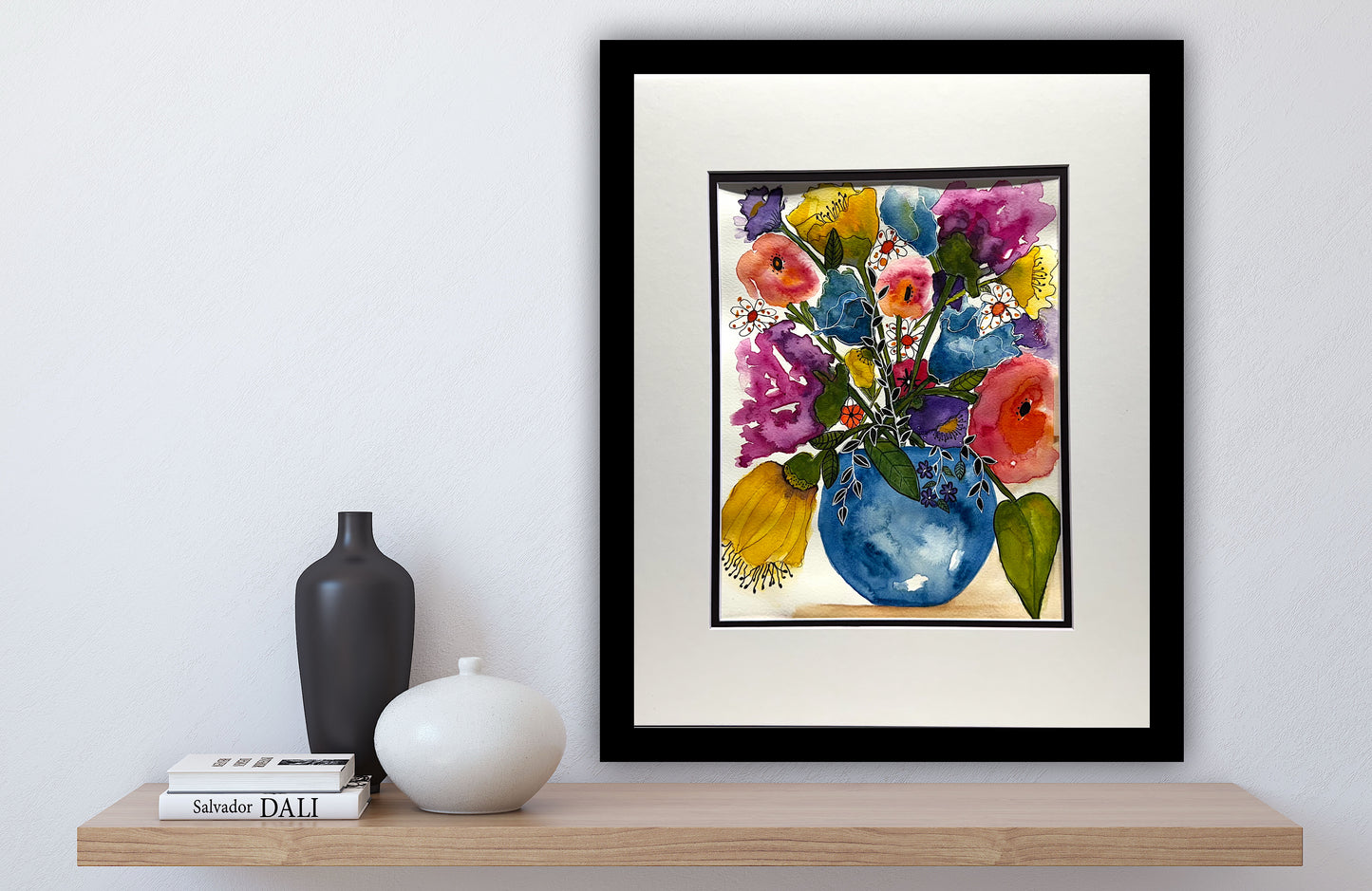 Watercolor Painting Shades of Amore Floral Bouquet