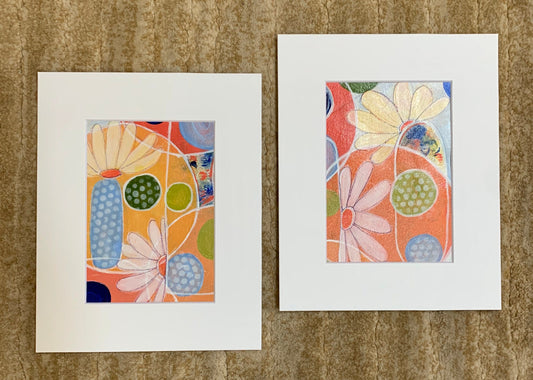 Fun Abstract Floral  Set Acrylic Artwork