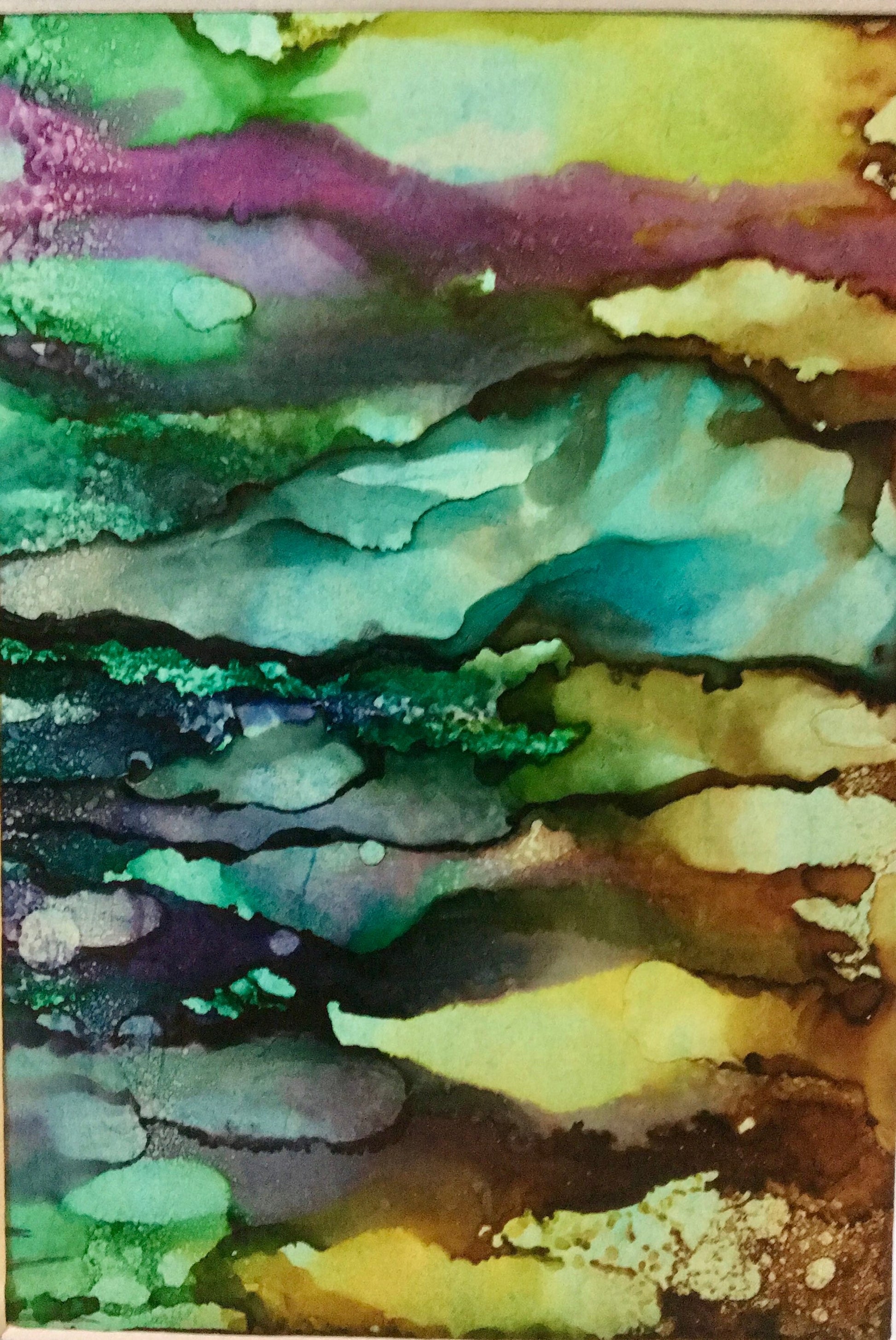 Purple Dreams Abstract Ink Art