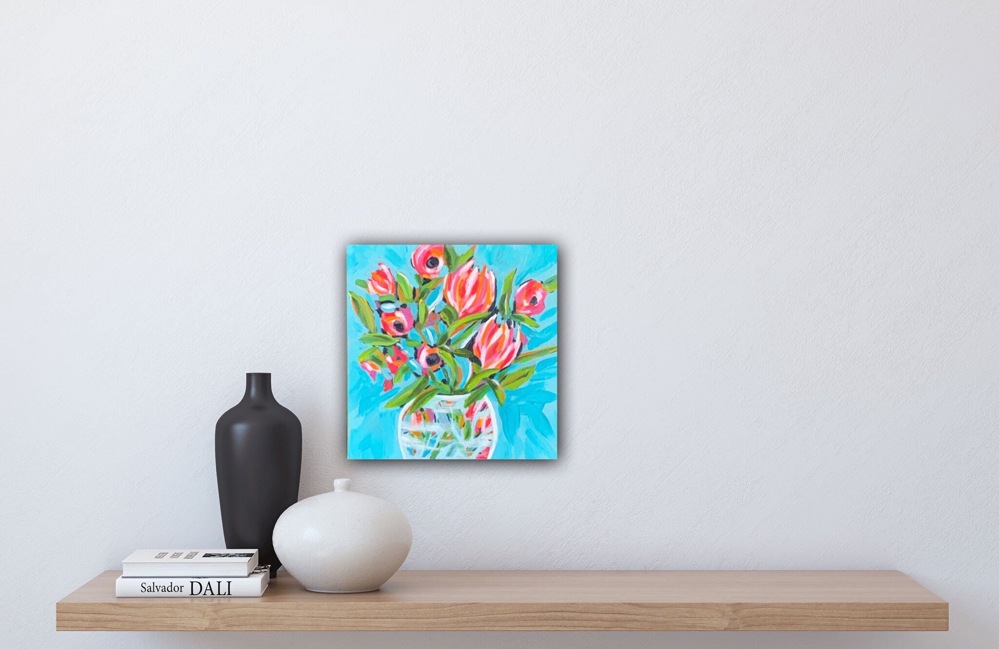 Budding Glory Floral Painting flower bouquet Vibrant painting Eye catching color Botanical design Nature home accent Garden
