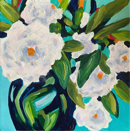 White Floral Bouquet painting