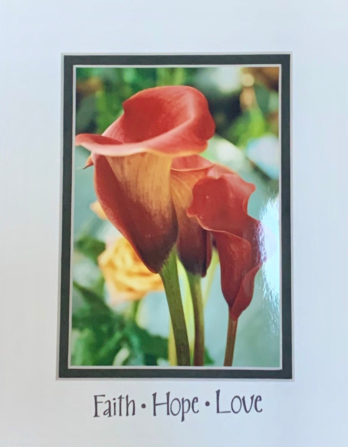 Red Calla Lily Inspirational Matted Photo Original Flower Photography Colorful botanical decor Garden Nature accent flower lover gift