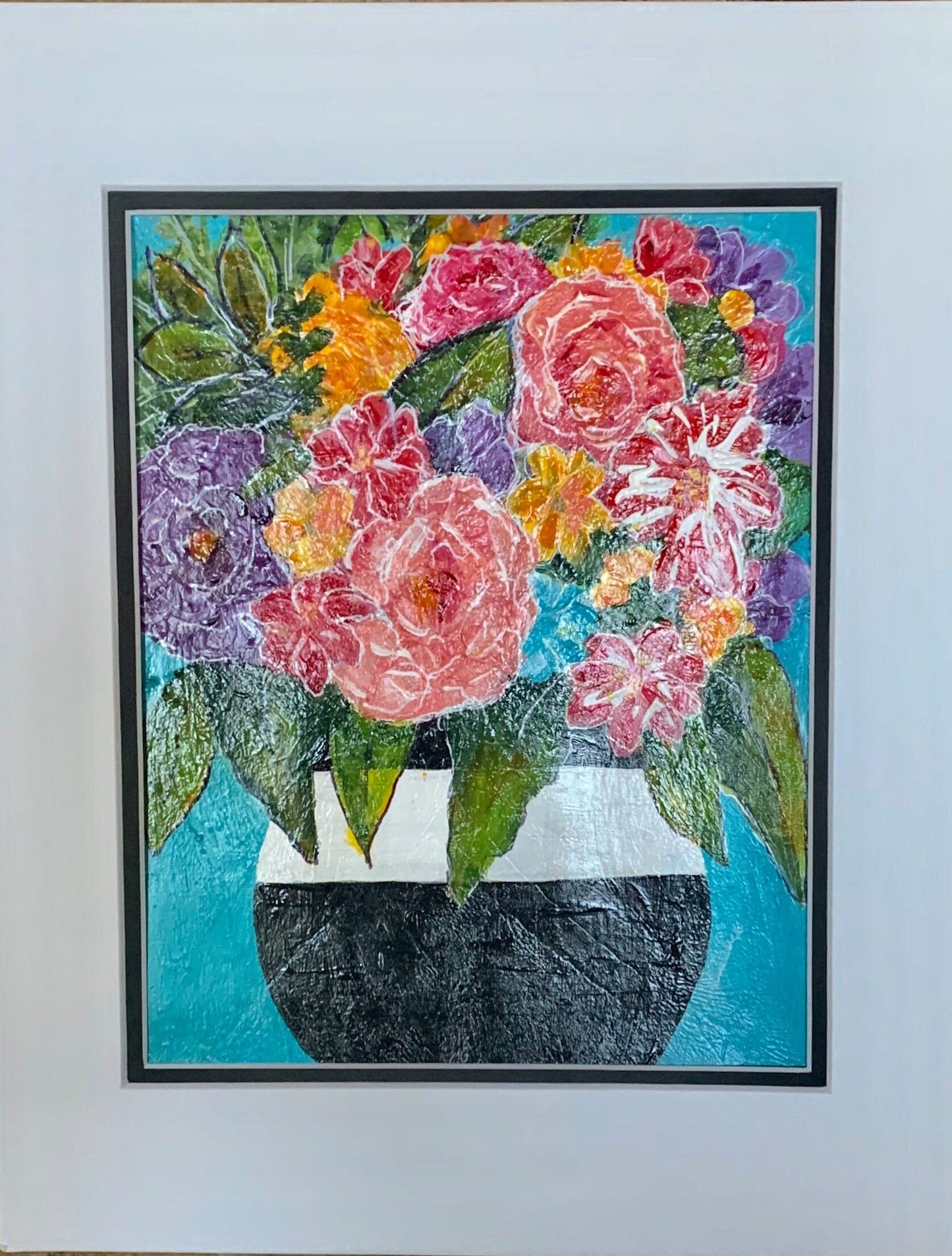 Colorful Flowers in vase Painting