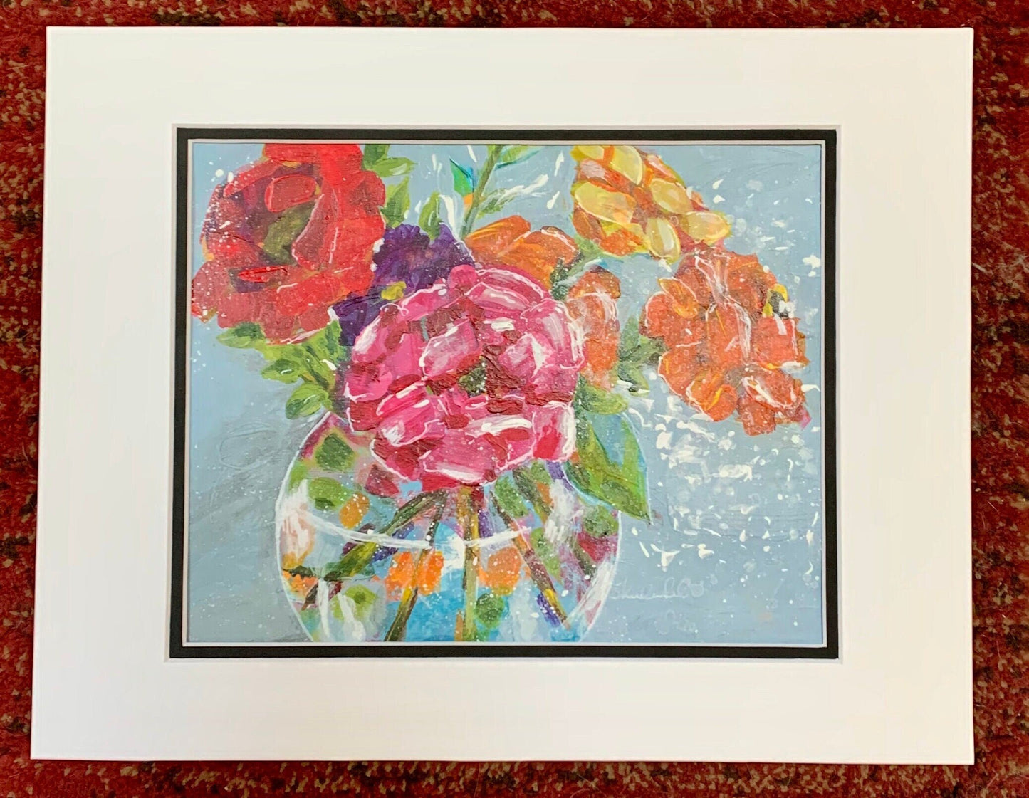 Flowers in Glass Bowl Painting