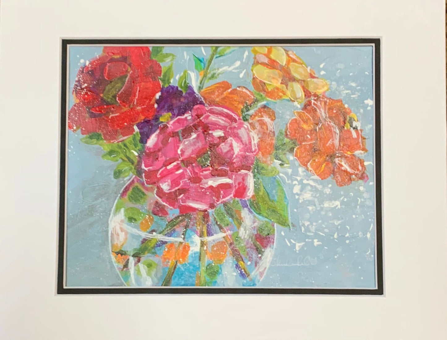 Flowers in Glass Bowl Painting