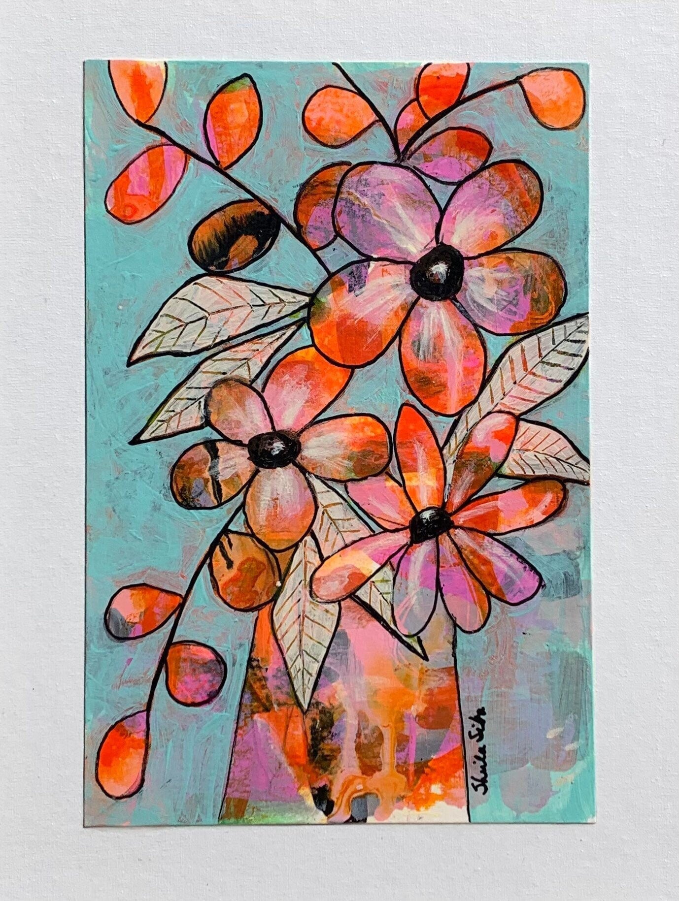 Color Pop 2 floral paintings