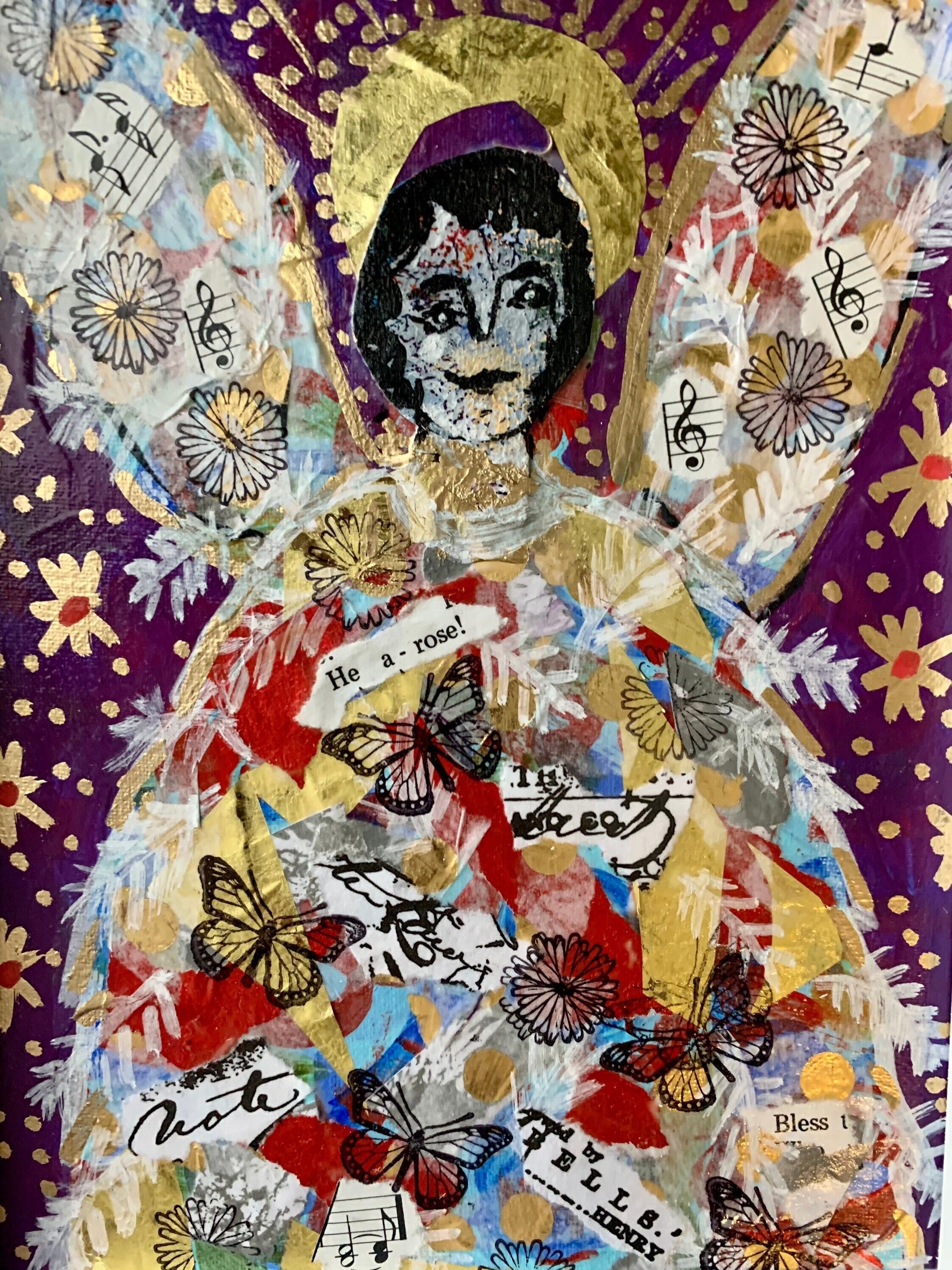 Angel of Glad Tidings Collage painting