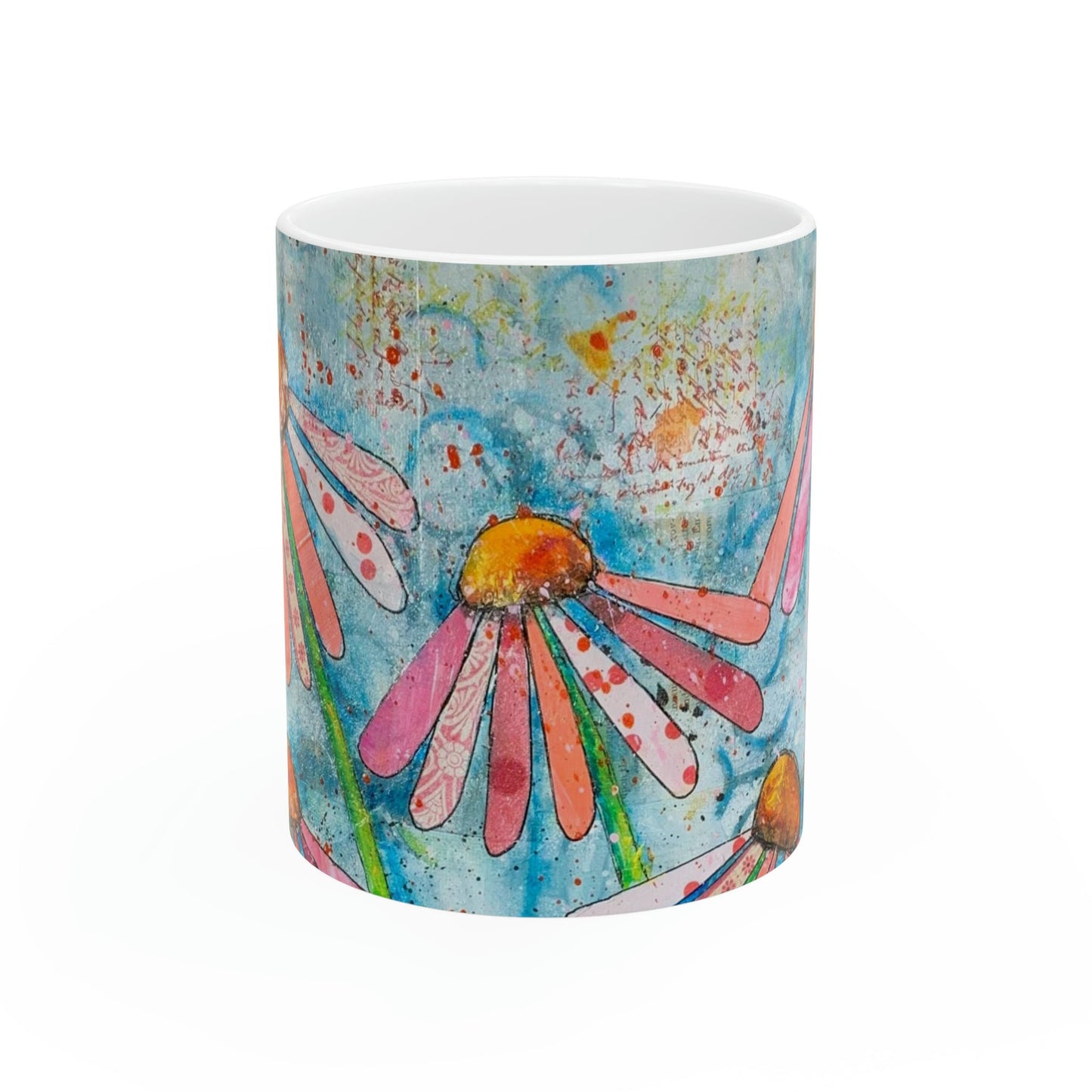 Pink Coneflower Ceramic Mug 11oz