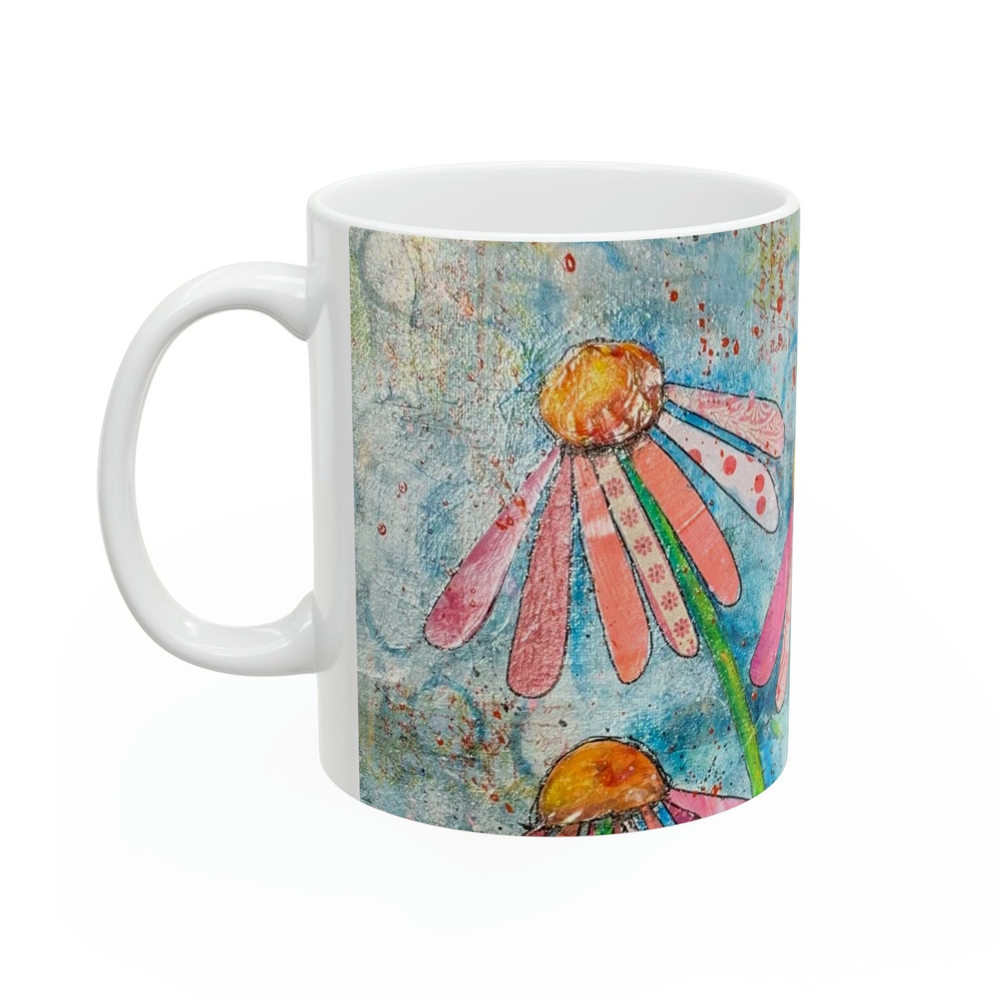 Pink Coneflower Ceramic Mug 11oz