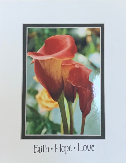 Red Calla Lily Inspirational Matted Photo Original Flower Photography Colorful botanical decor Garden Nature accent flower lover gift