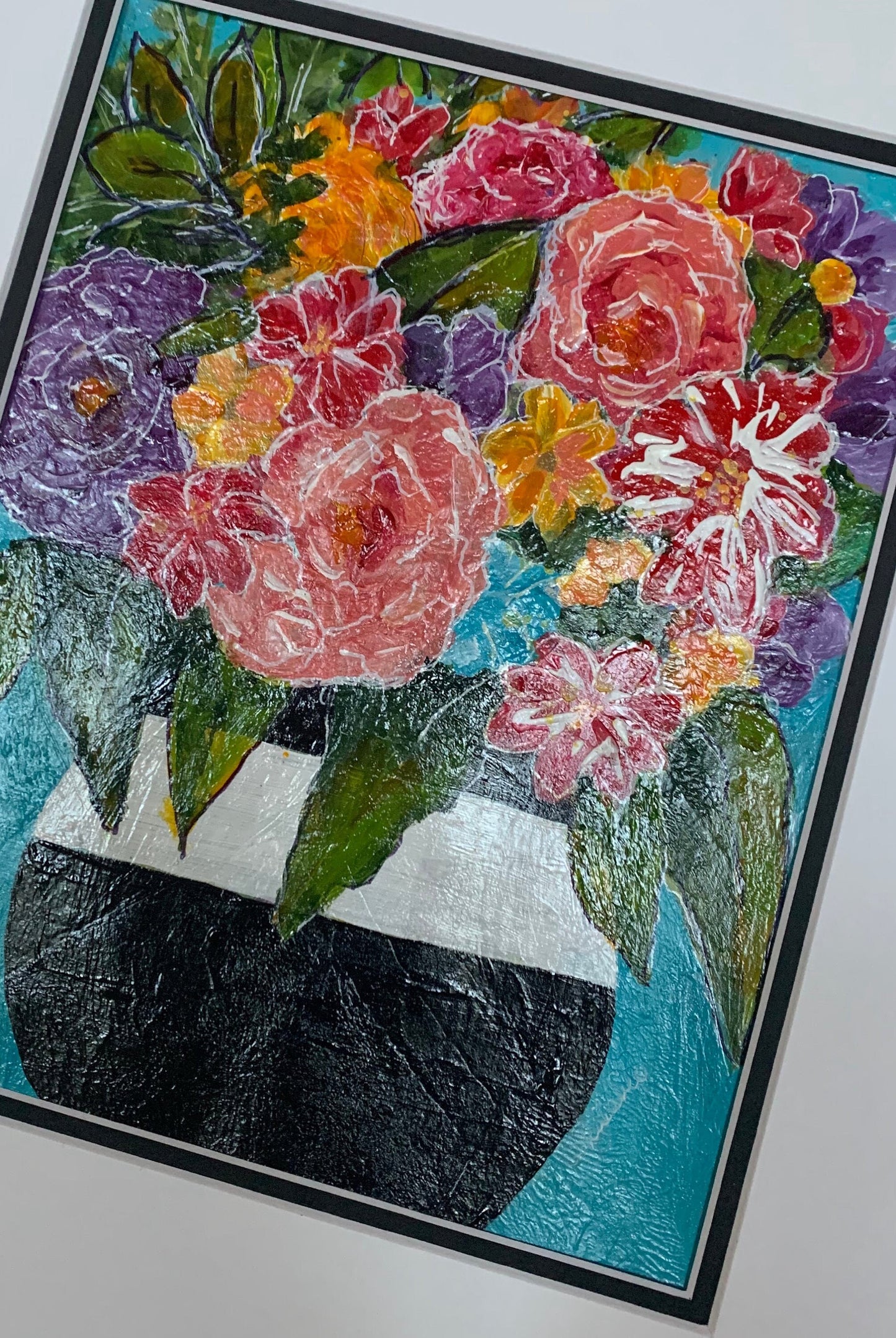 Colorful Flowers in vase Painting