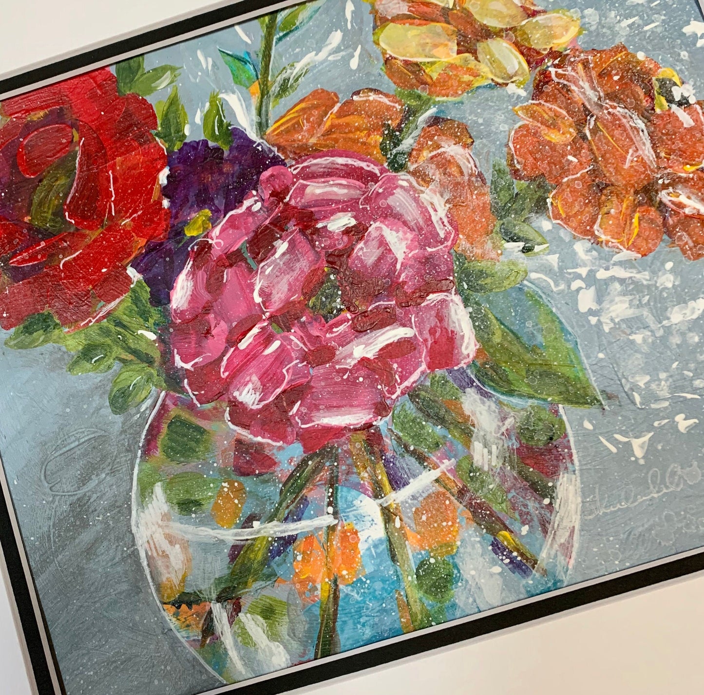 Flowers in Glass Bowl Painting