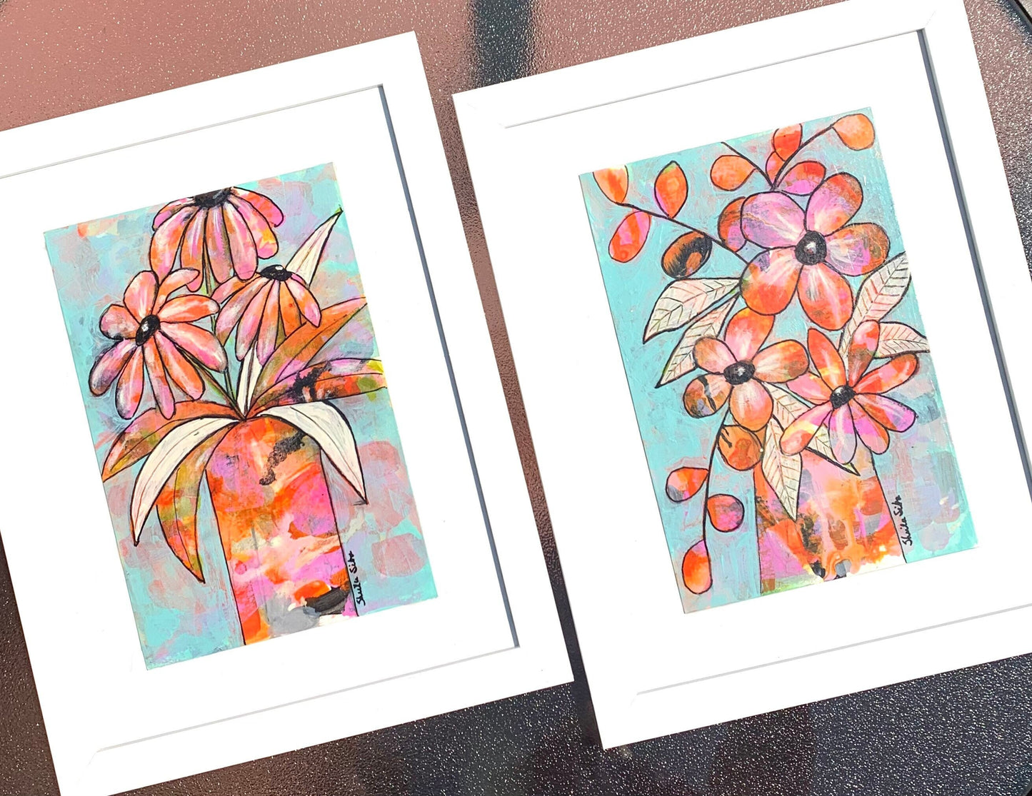 Color Pop 2 floral paintings