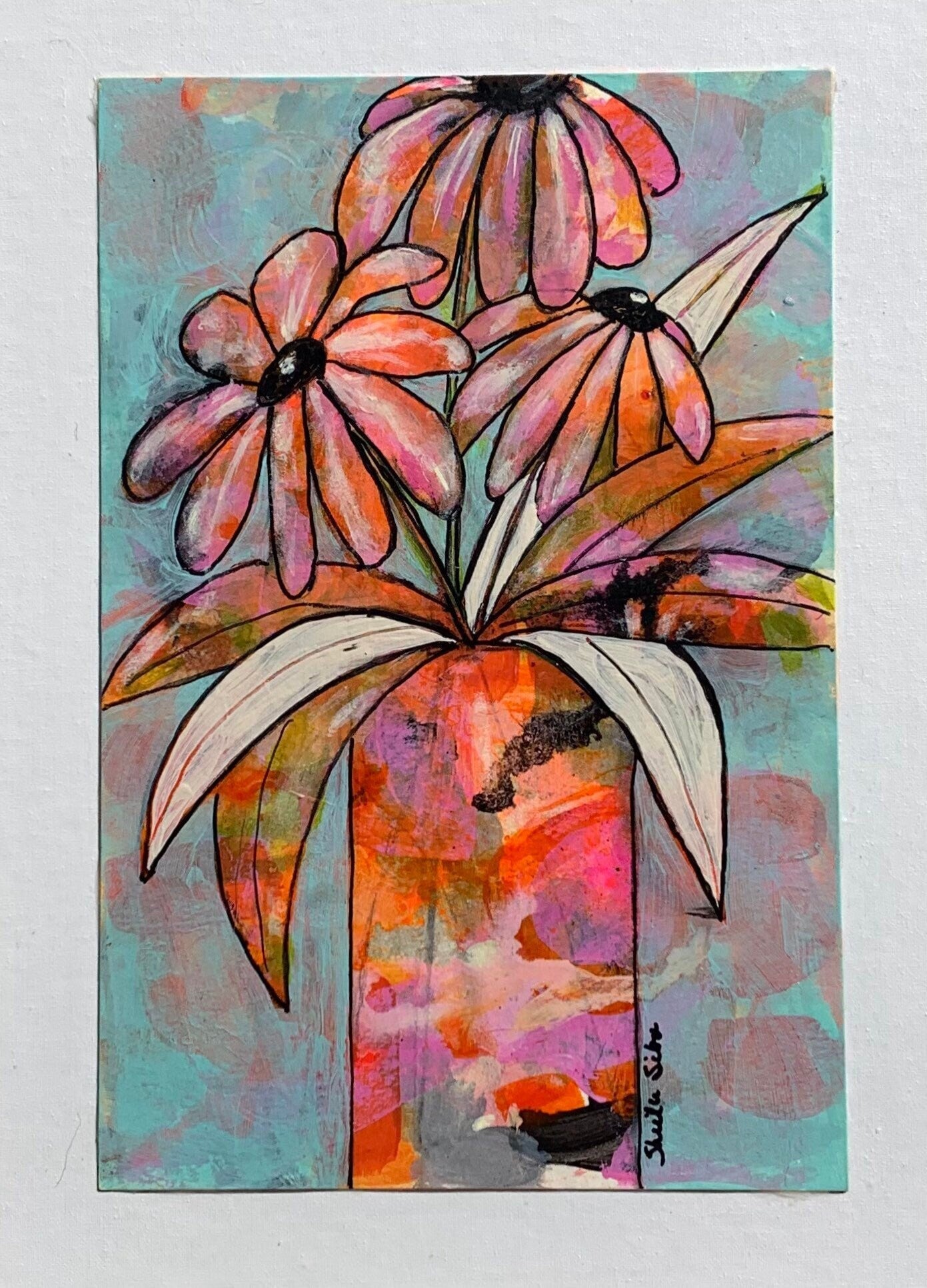 Color Pop 2 floral paintings