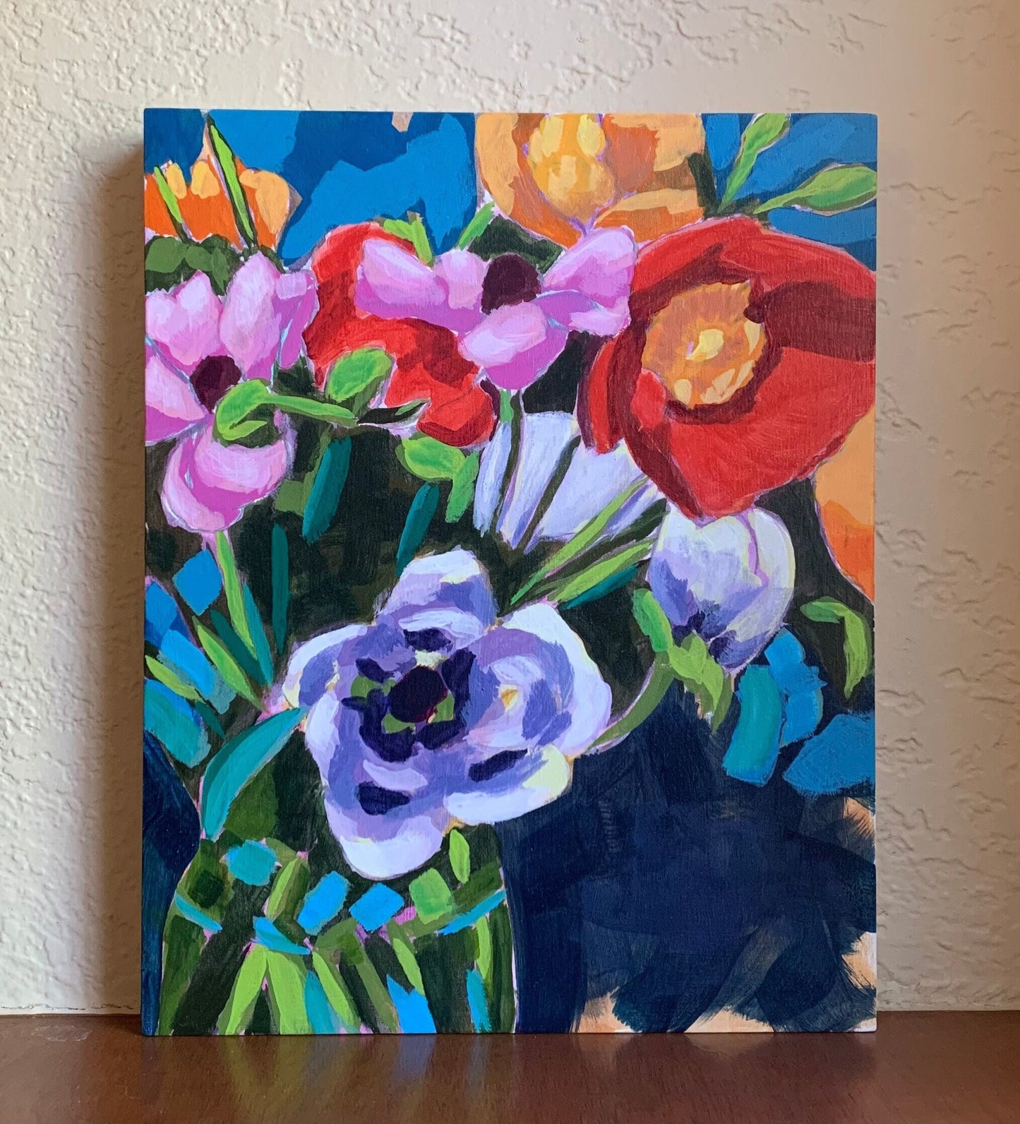 Wildflower & Poppy painting