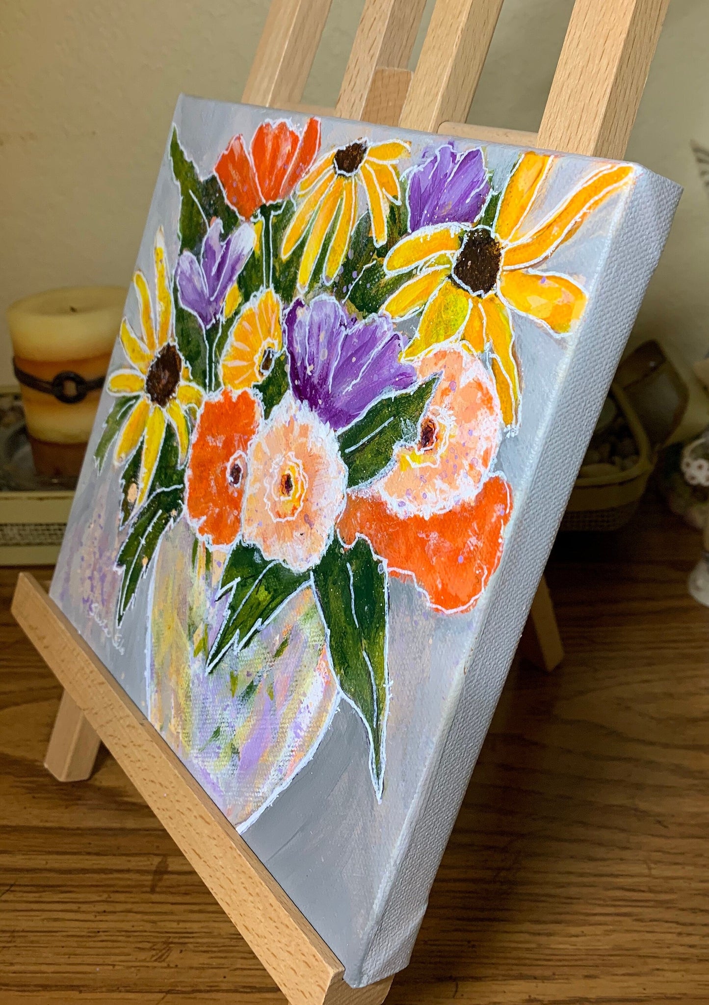 Flowers in Fish Bowl Painting