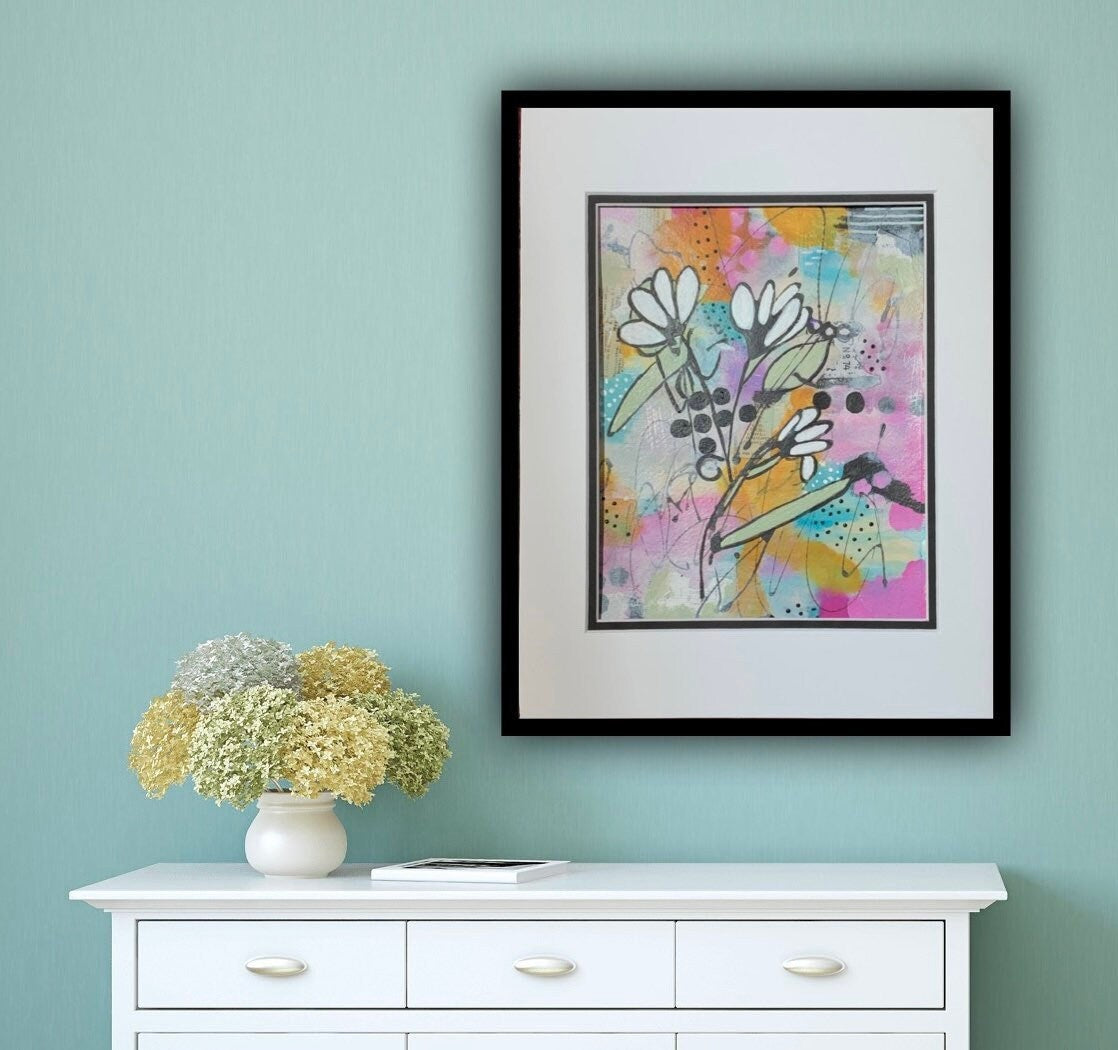Abstracts with Daisies paintings