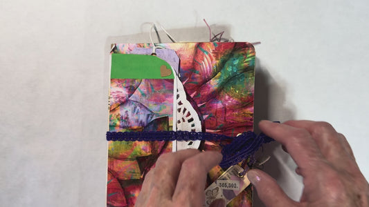 Junk Journal: Petite Grungy Trashy Collage Art Vintage Purple
